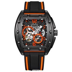 MARK FAIRWHALE Tonneau Waterproof Luminous Tourbillon Automatic Mechanical Watch
